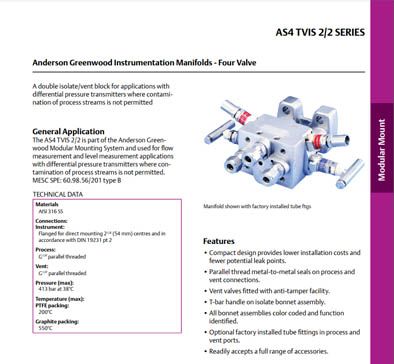 AGI AS4 TVIS 2_2 4-Valve Manifolds